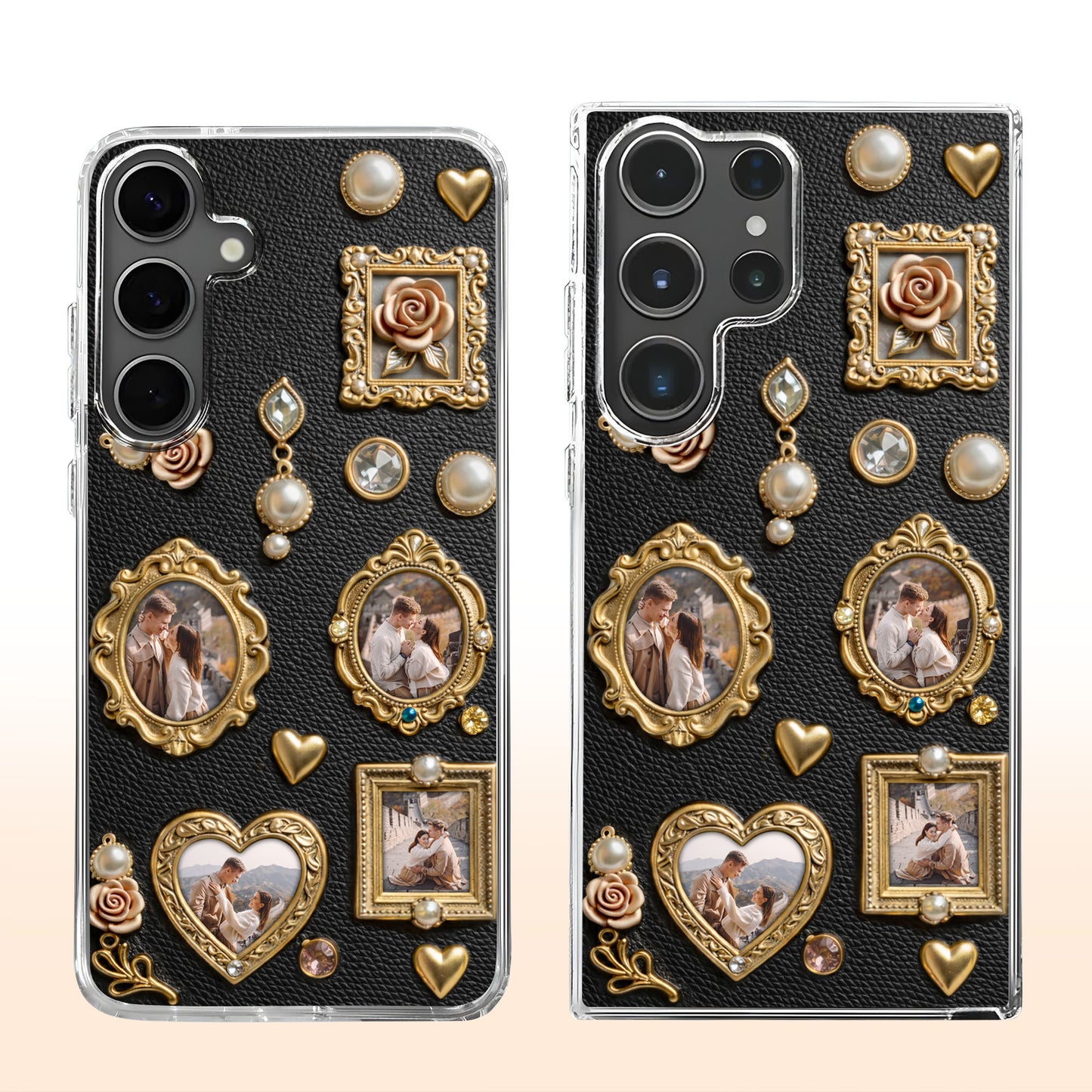 Cherished Memories Of Us With Gold Photo Frames And Roses