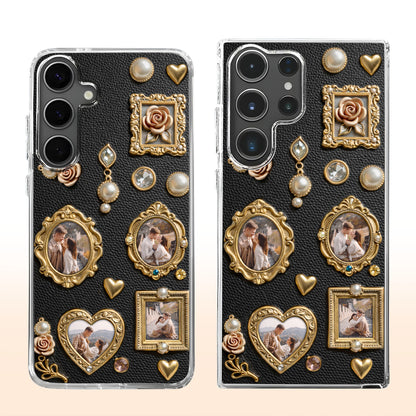 Cherished Memories Of Us With Gold Photo Frames And Roses