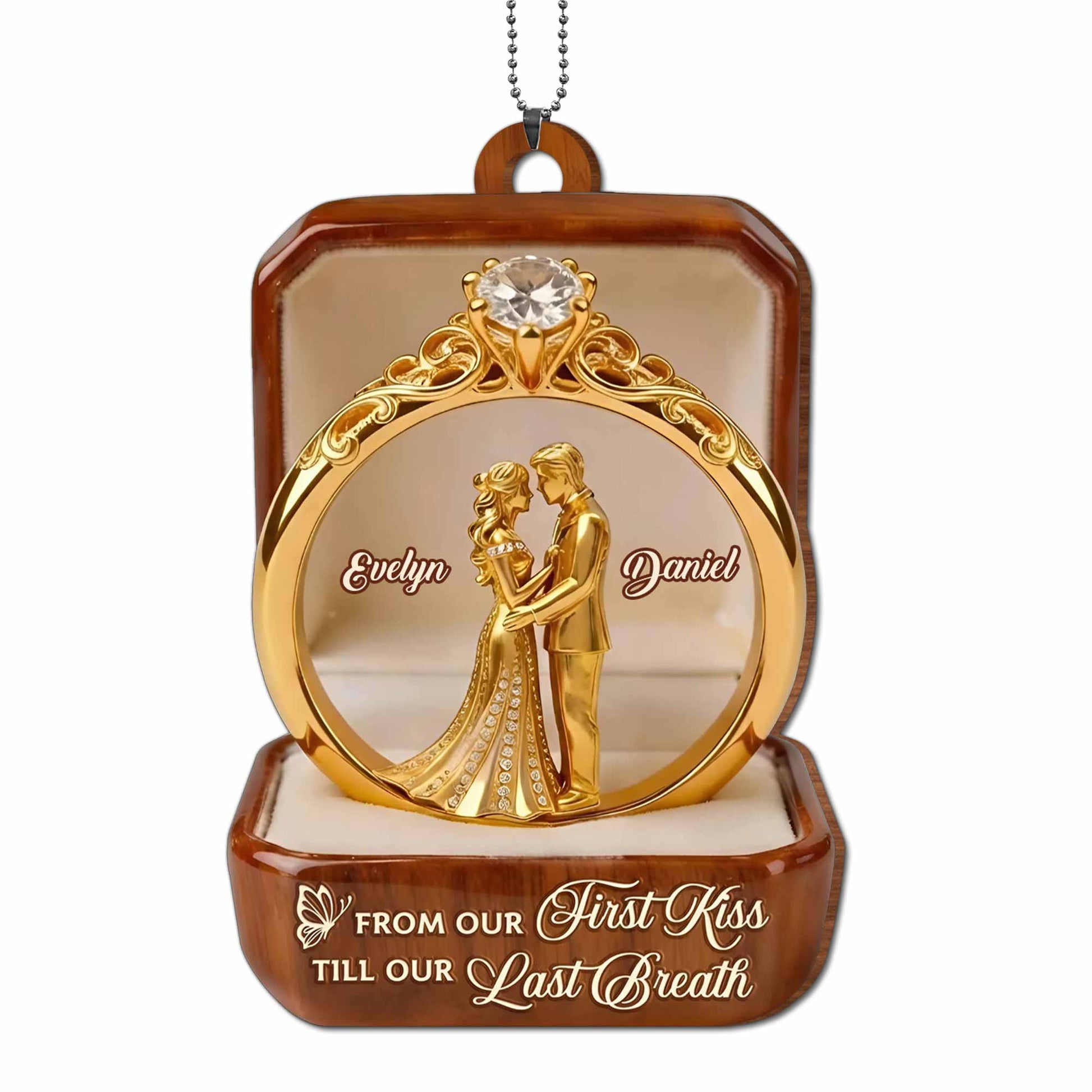 From Our First Kiss Till Our Last Breath Wedding Ring Couple