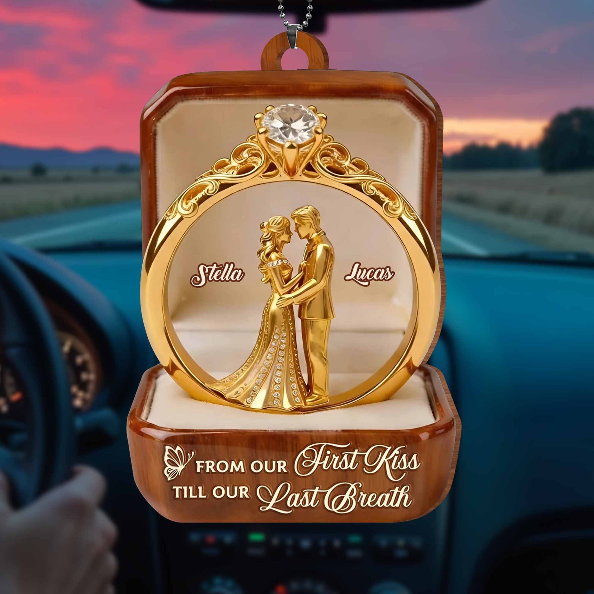 From Our First Kiss Till Our Last Breath Wedding Ring Couple