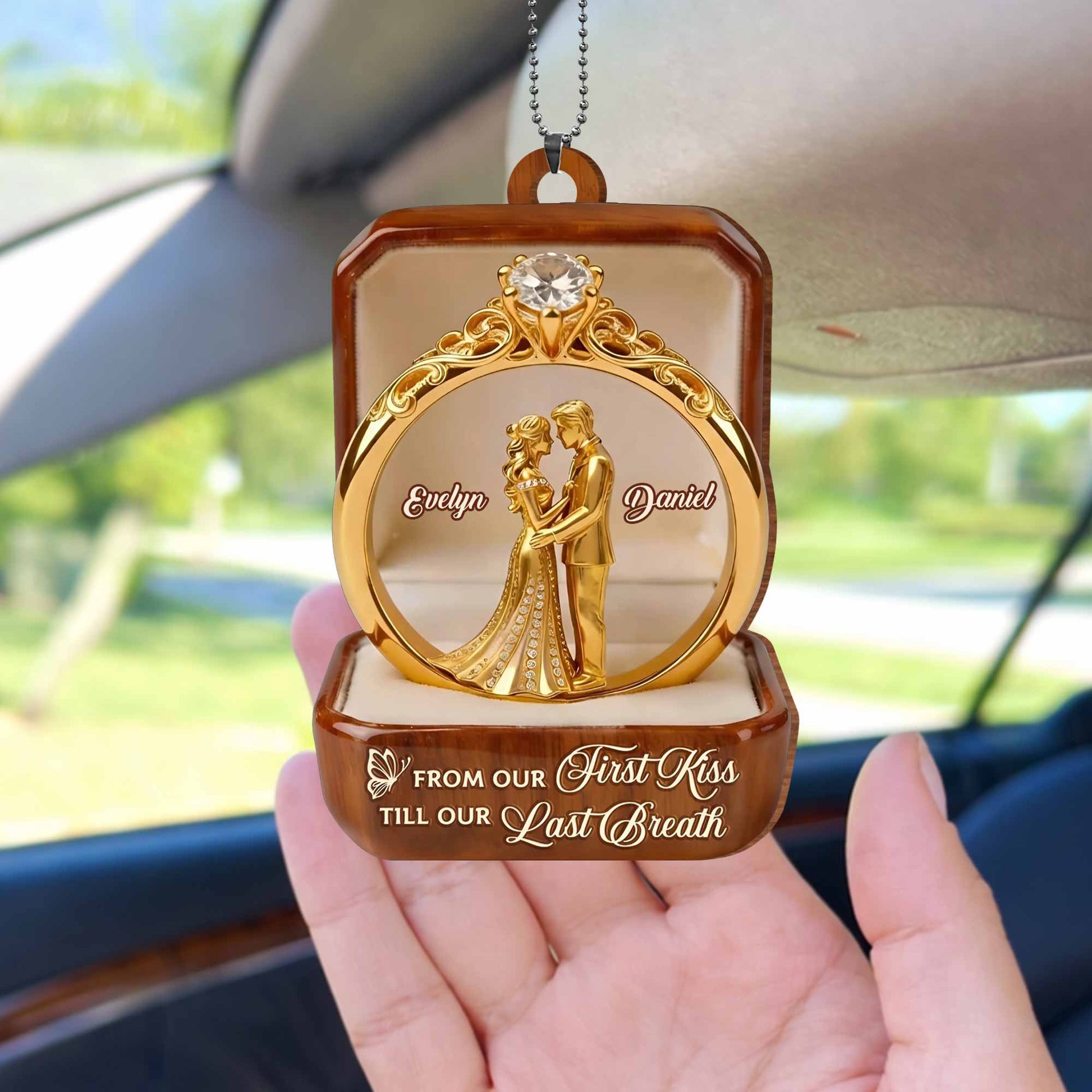 From Our First Kiss Till Our Last Breath Wedding Ring Couple