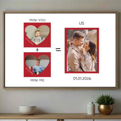 Mini You Plus Mini Me Equals Us Heart Photo Collage