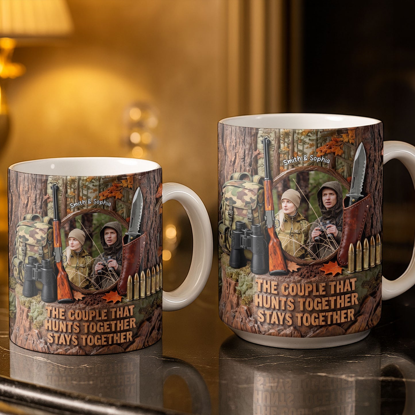 The Couple That Hunts Together Stays Together Hunting Gear Rifle - Personalized Custom Coffee Mug - CPL1396_MG