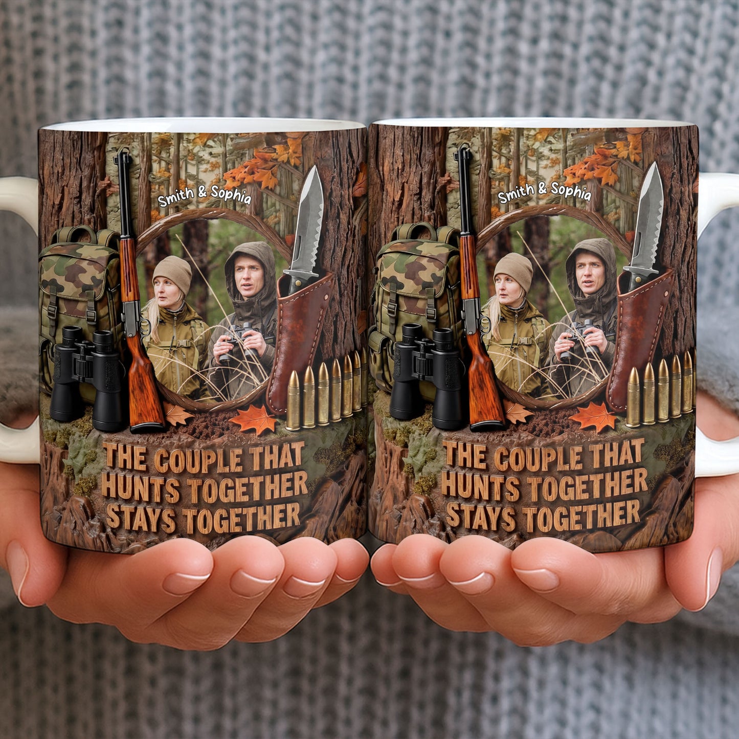The Couple That Hunts Together Stays Together Hunting Gear Rifle - Personalized Custom Coffee Mug - CPL1396_MG
