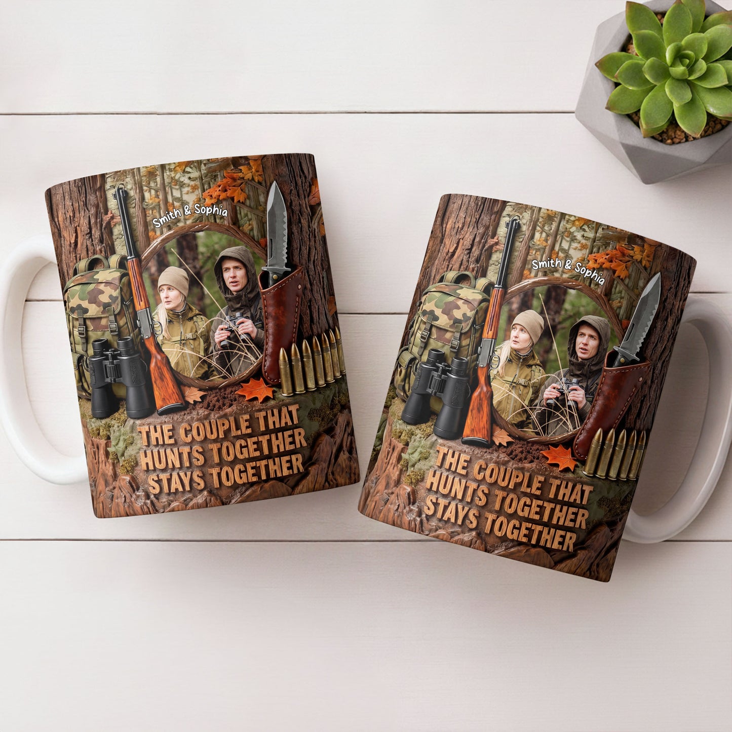 The Couple That Hunts Together Stays Together Hunting Gear Rifle - Personalized Custom Coffee Mug - CPL1396_MG