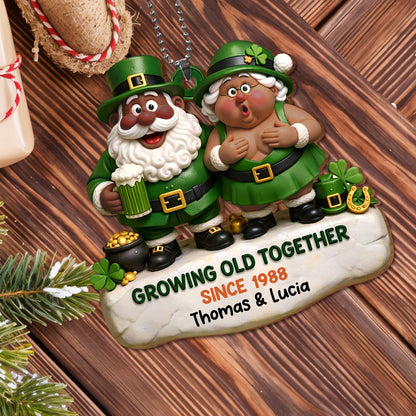 Growing Old Together Leprechaun Couple And Pot Of Gold