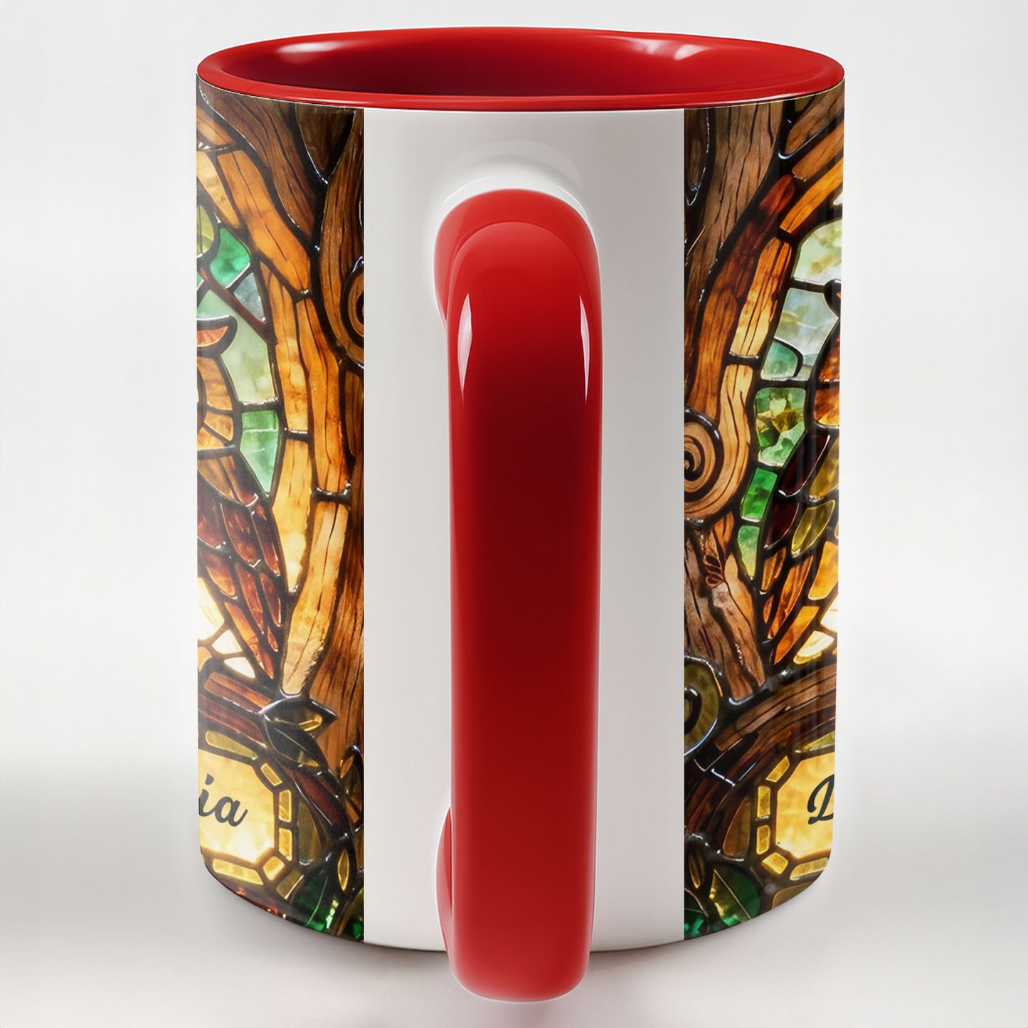 Two Owls In Love Under The Moonlight Stained Glass Design