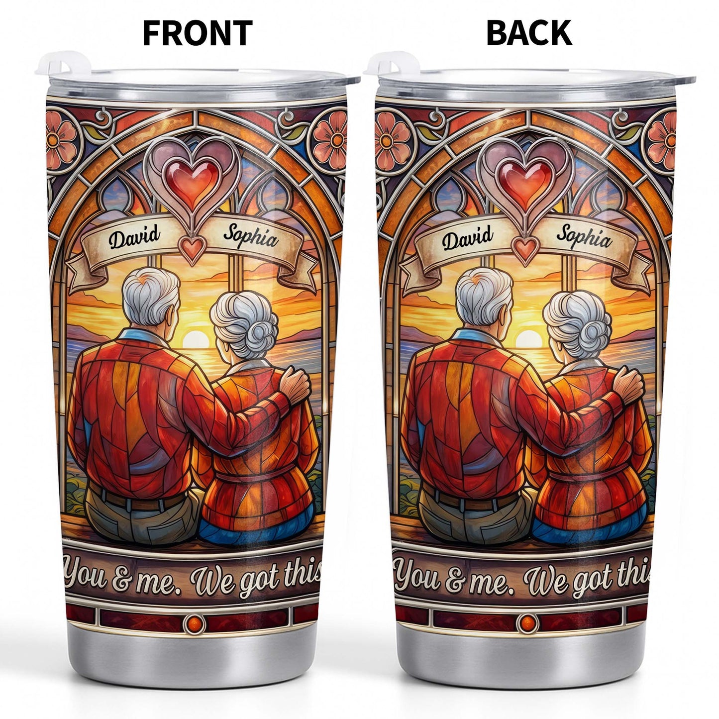 You And Me We Got This Old Couple Stained Glass Sunset