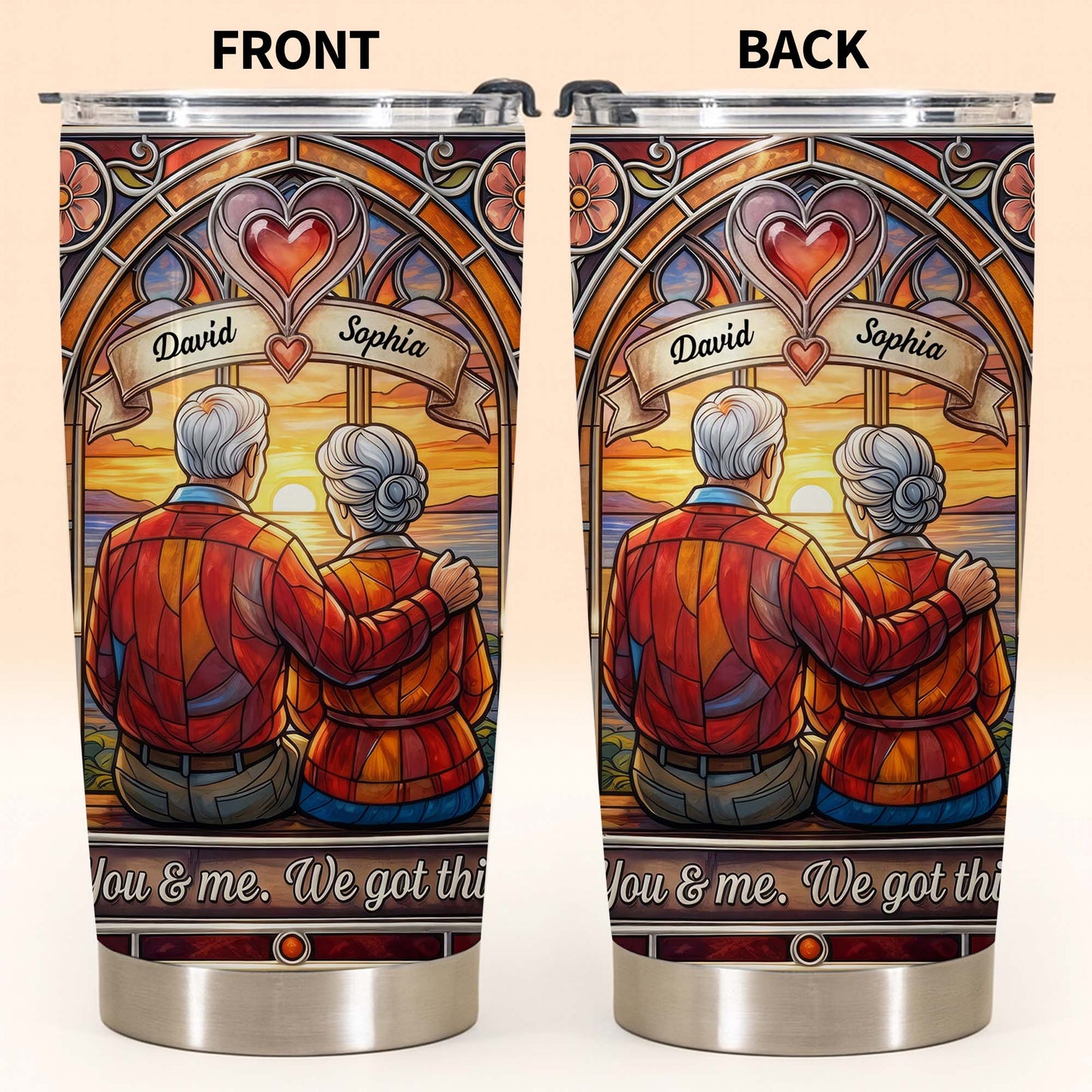 You And Me We Got This Old Couple Stained Glass Sunset