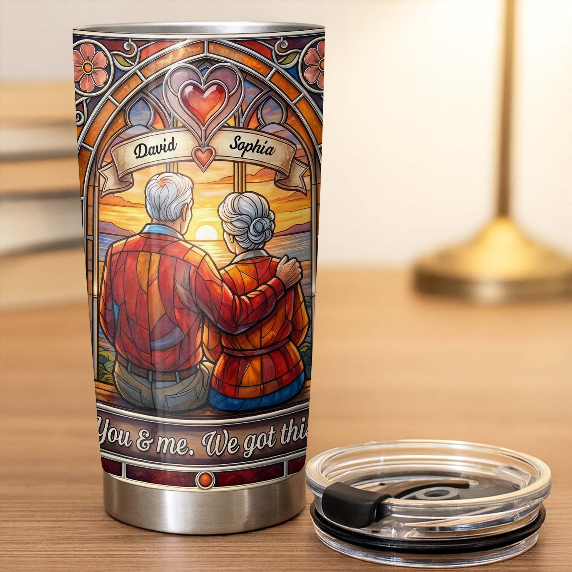 You And Me We Got This Old Couple Stained Glass Sunset