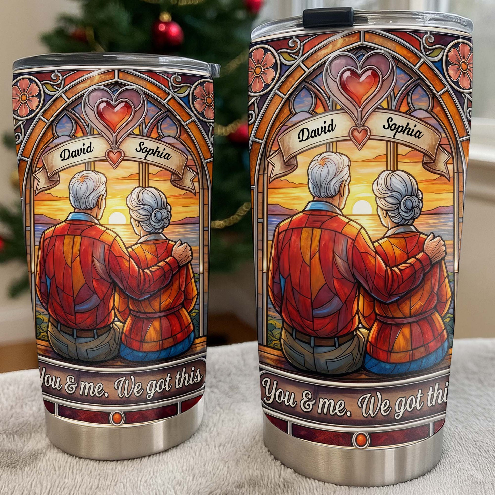 You And Me We Got This Old Couple Stained Glass Sunset