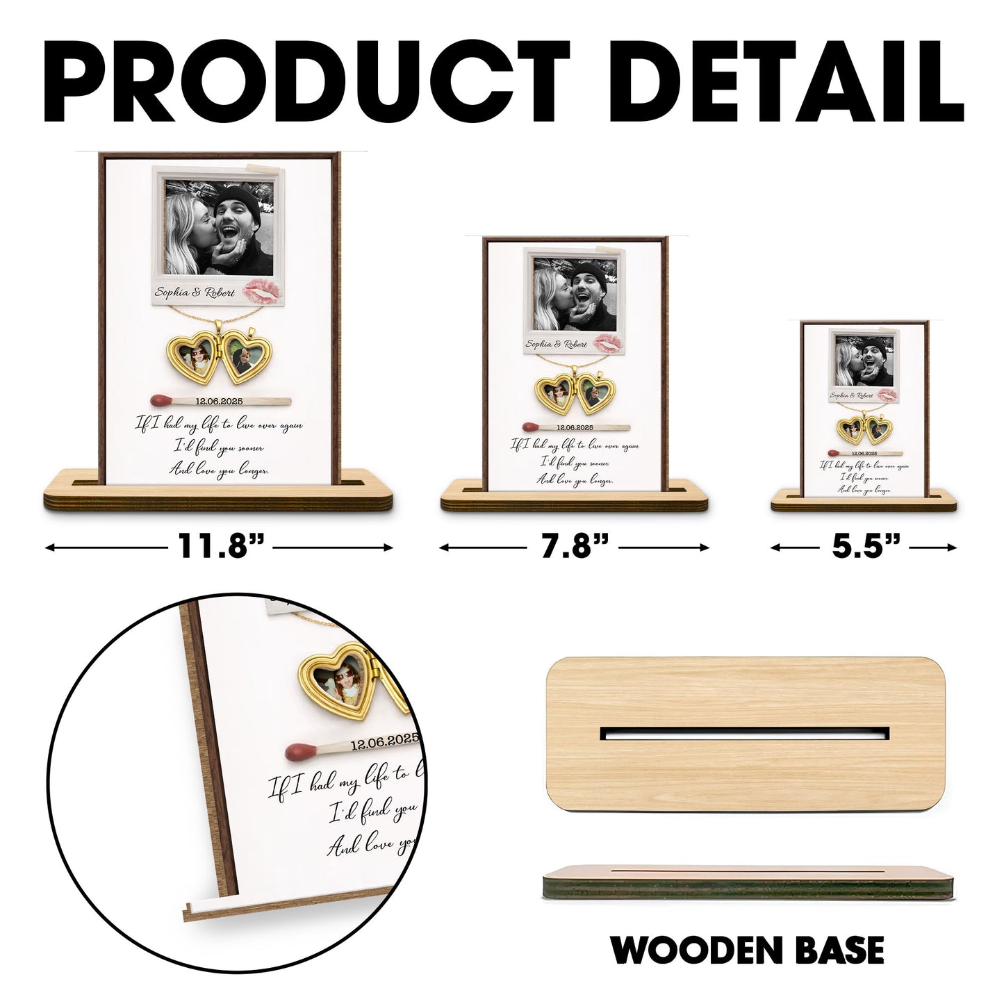 If I Had My Life To Live Over Again Heart Locket Photo