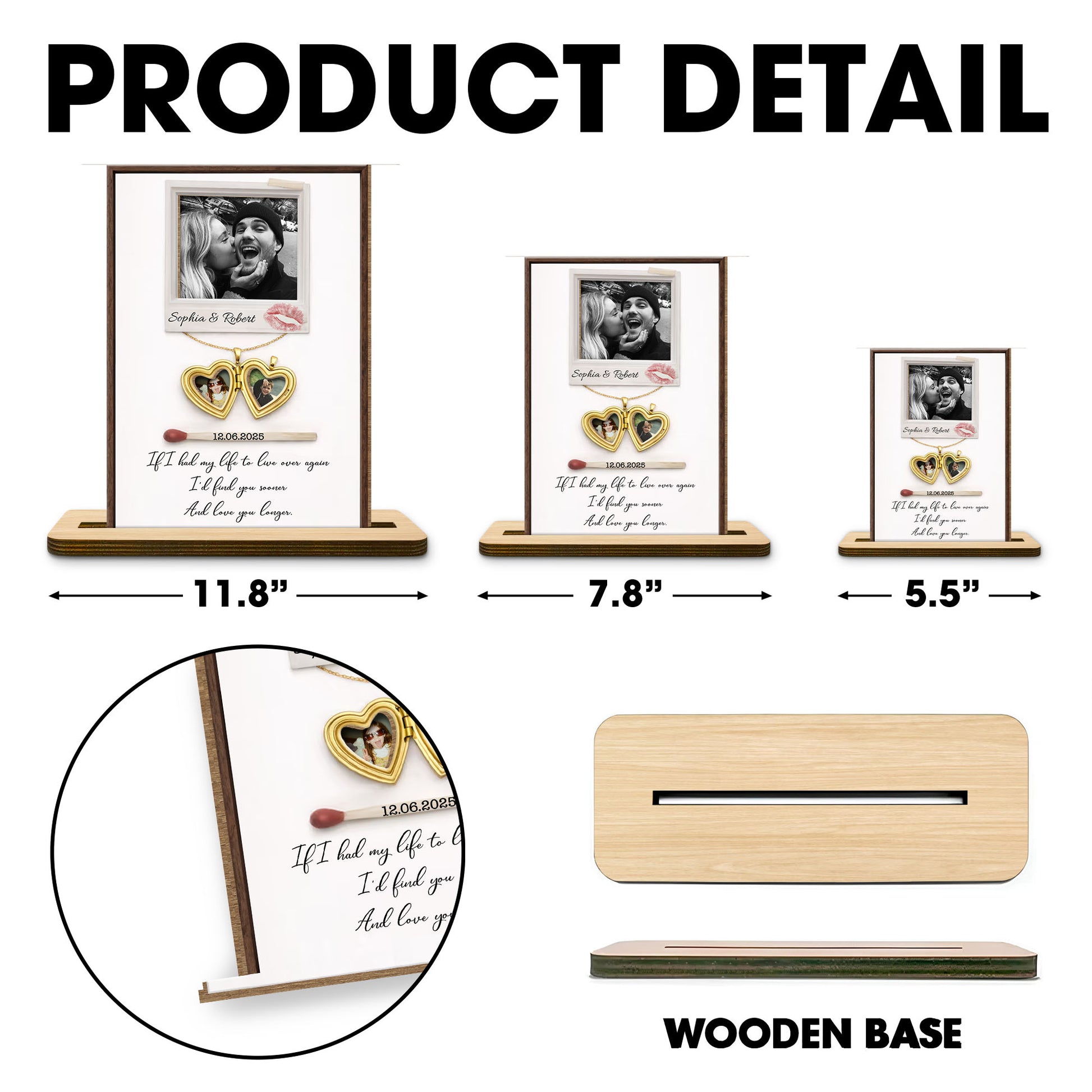 If I Had My Life To Live Over Again Heart Locket Photo