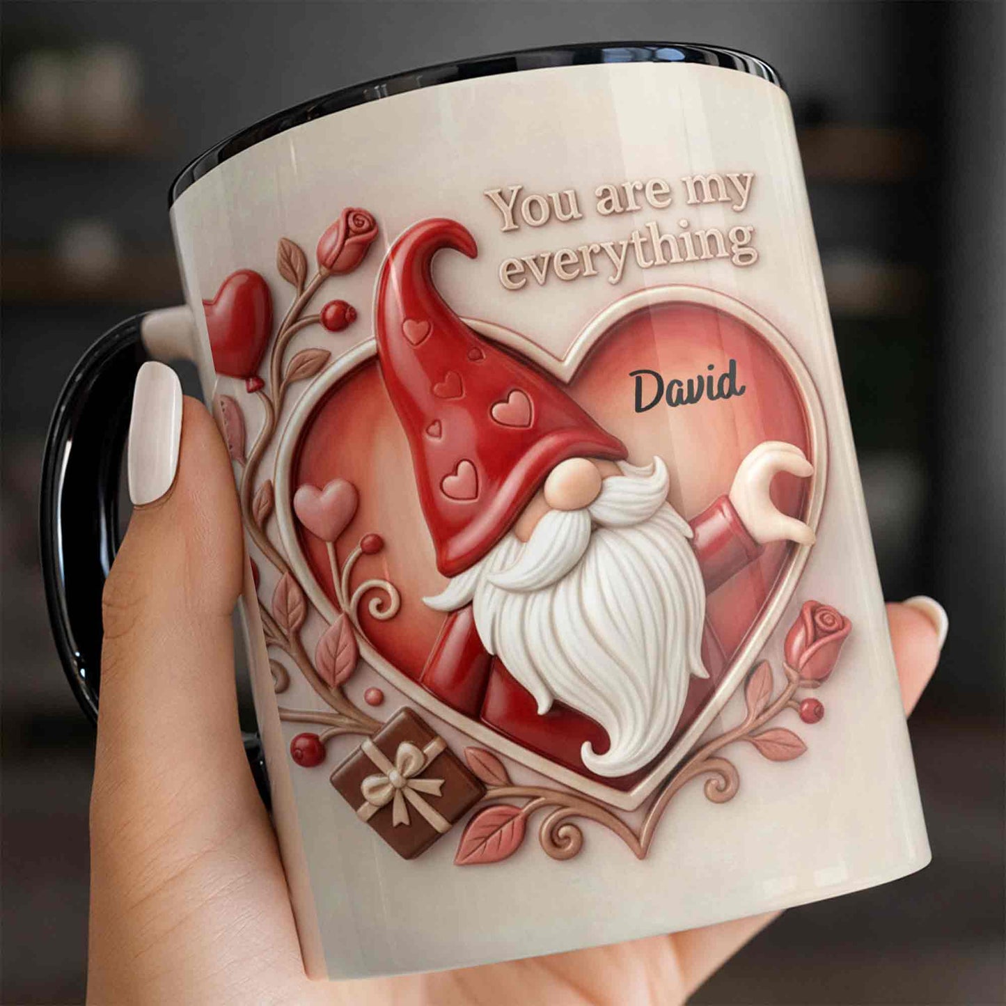 You Are My Everything Romantic Gnome With Hearts And Roses