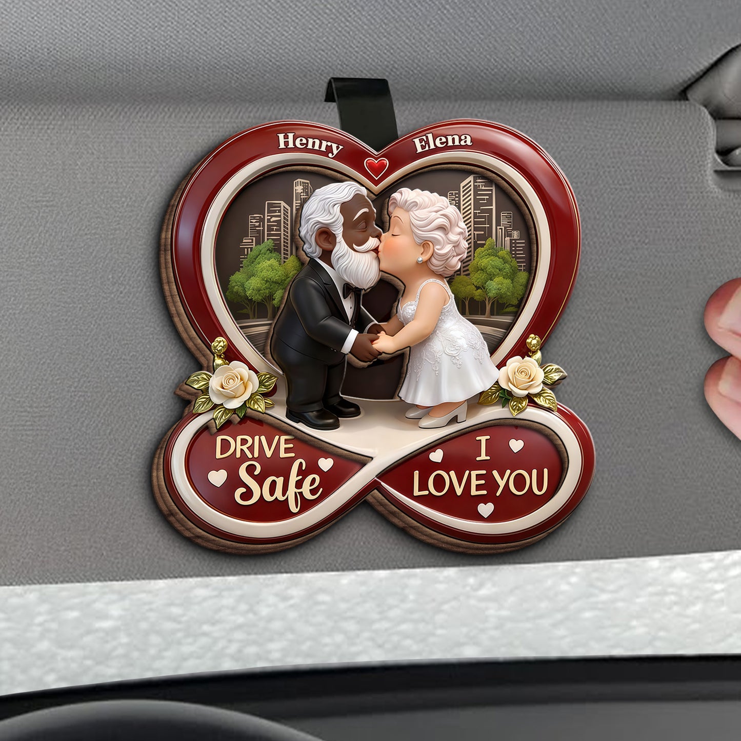 Drive Safe I Love You Kissing Couple Infinity Heart