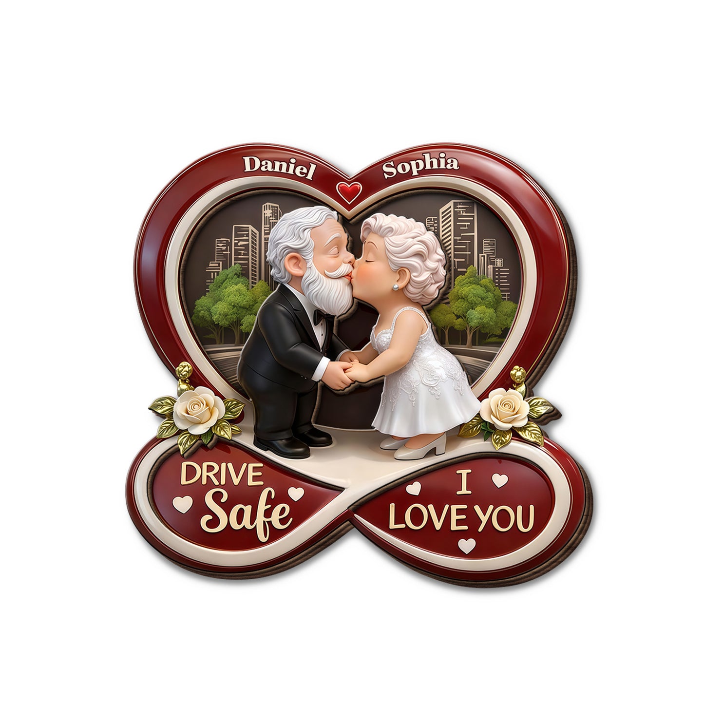 Drive Safe I Love You Kissing Couple Infinity Heart