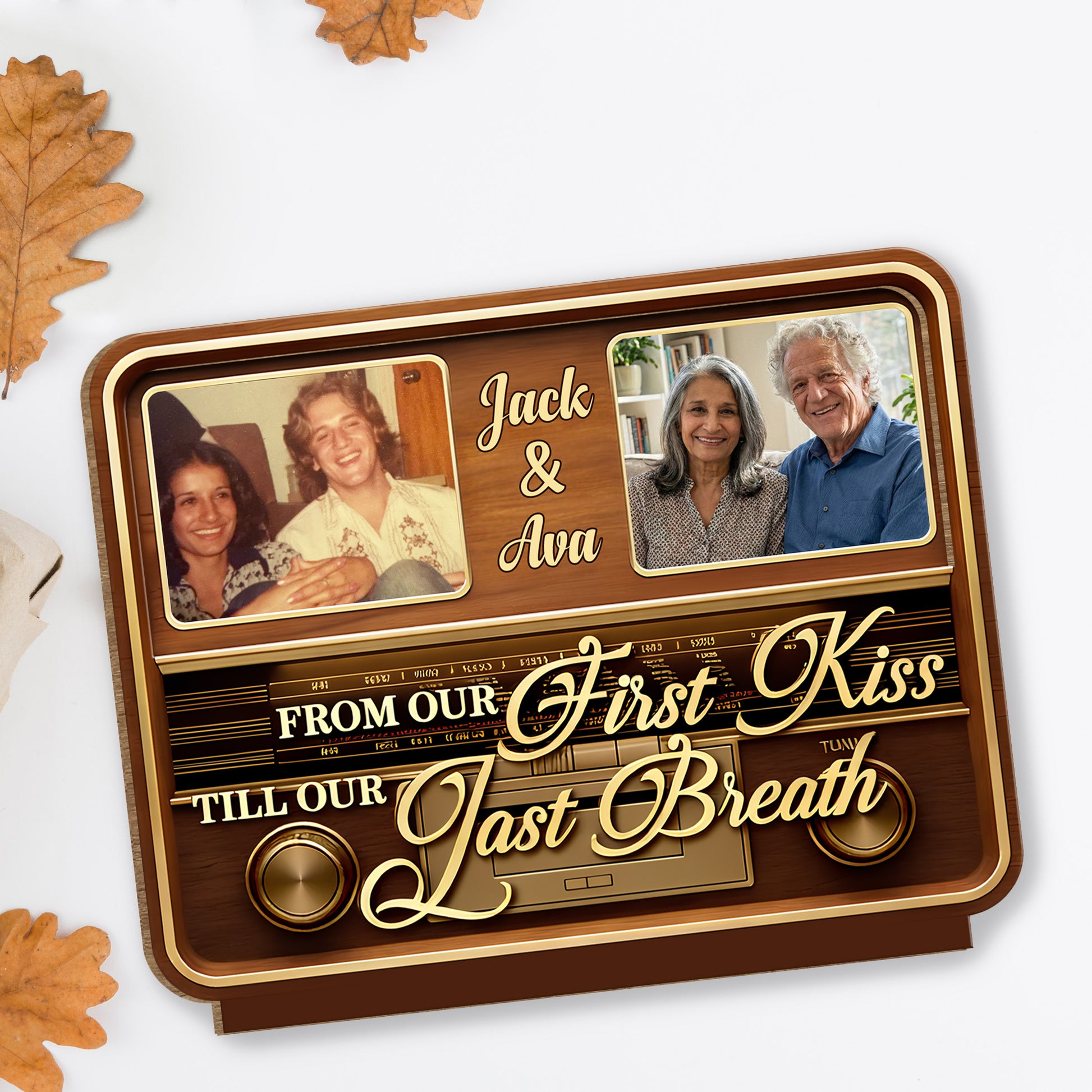 From Our First Kiss Till Our Last Breath Vintage Radio Wood Plaque