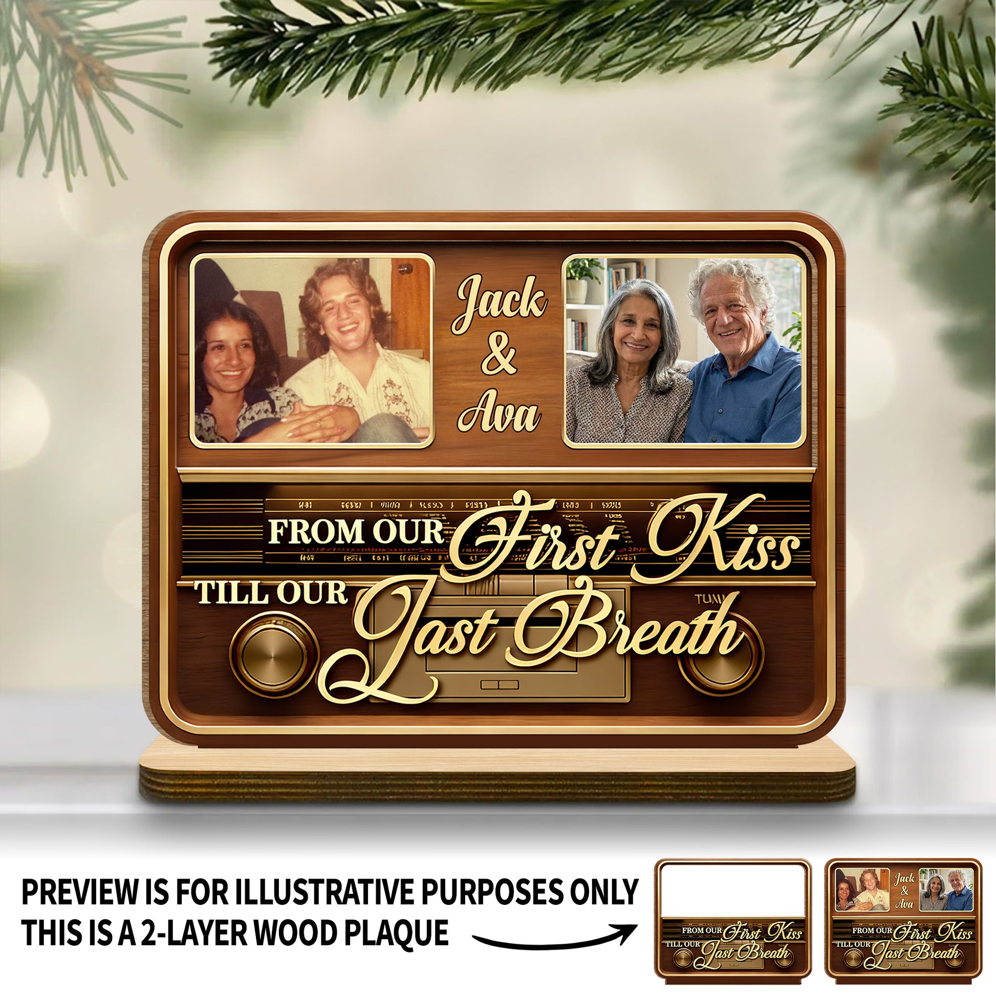 From Our First Kiss Till Our Last Breath Vintage Radio Wood Plaque