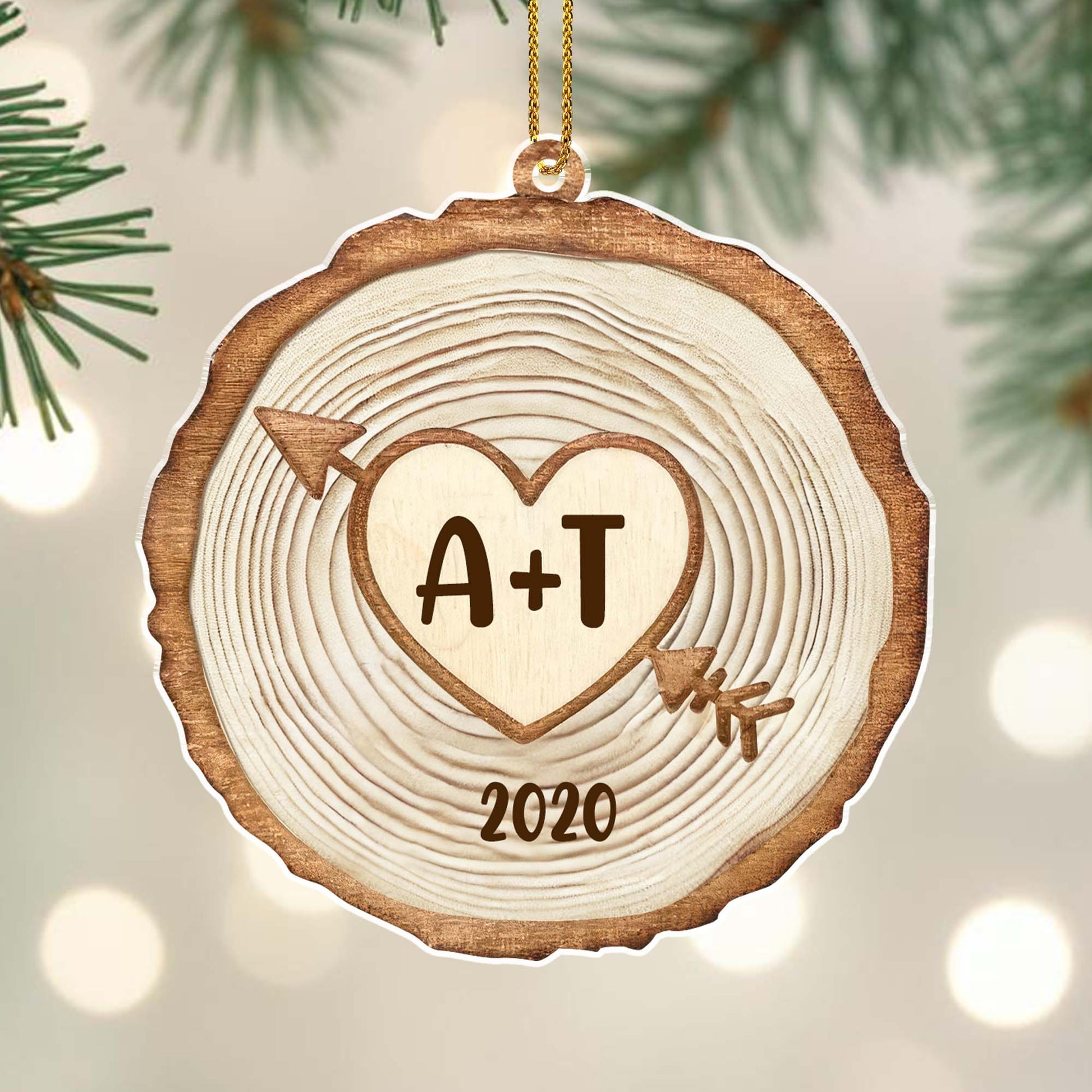 Love Heart With Tree Rings And Arrow
