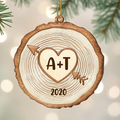 A Timeless Love Always Remembered Tree Ring Heart Ornament