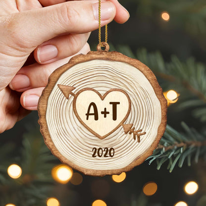 A Timeless Love Always Remembered Tree Ring Heart Ornament