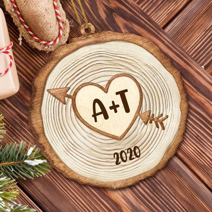 A Timeless Love Always Remembered Tree Ring Heart Ornament
