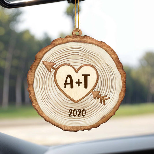 A Timeless Love Always Remembered Tree Ring Heart Ornament