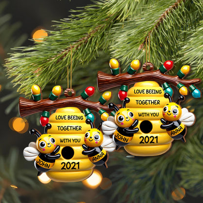 Love Being Together With You, Bees And Honeycomb Ornament