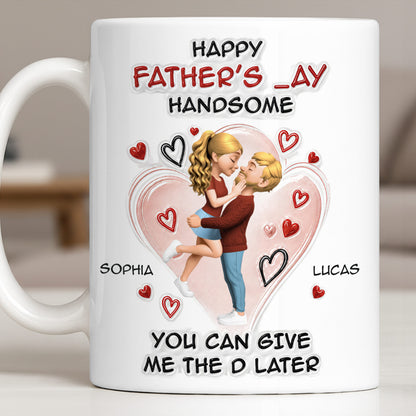 Happy Father's Day Handsome Couple Art Hearts Design - Personalized Custom Coffee Mug - CPL1464_MG