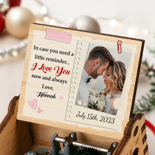 I Love You Now And Always Reminder With Couple's Photo