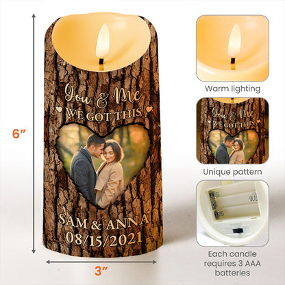 Soul Mate Love Declaration Engraved On Tree Bark Styled Candle