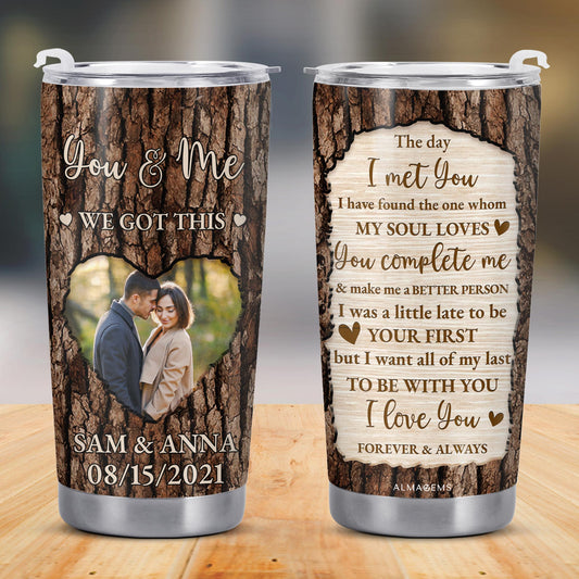 You & Me We Got This, Romantic Love Message With Tree Bark Design