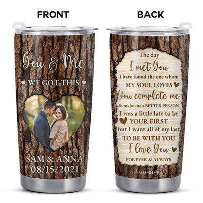 You & Me We Got This, Romantic Love Message With Tree Bark Design