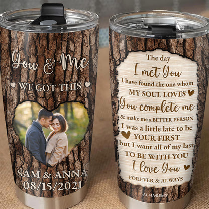 You & Me We Got This, Romantic Love Message With Tree Bark Design