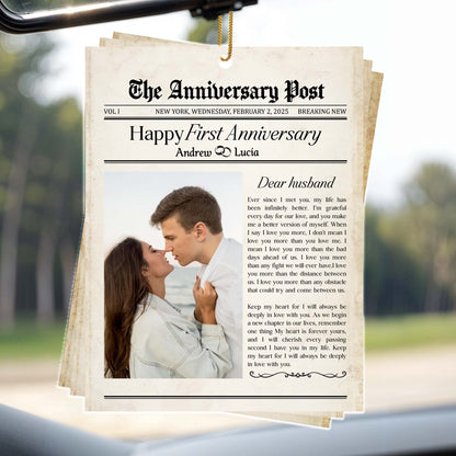Happy First Anniversary Dear Husband Newspaper Clipping