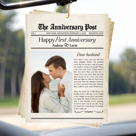 Happy First Anniversary Dear Husband Newspaper Clipping