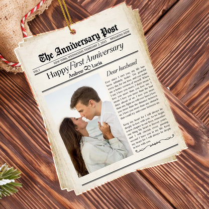 Happy First Anniversary Dear Husband Newspaper Clipping