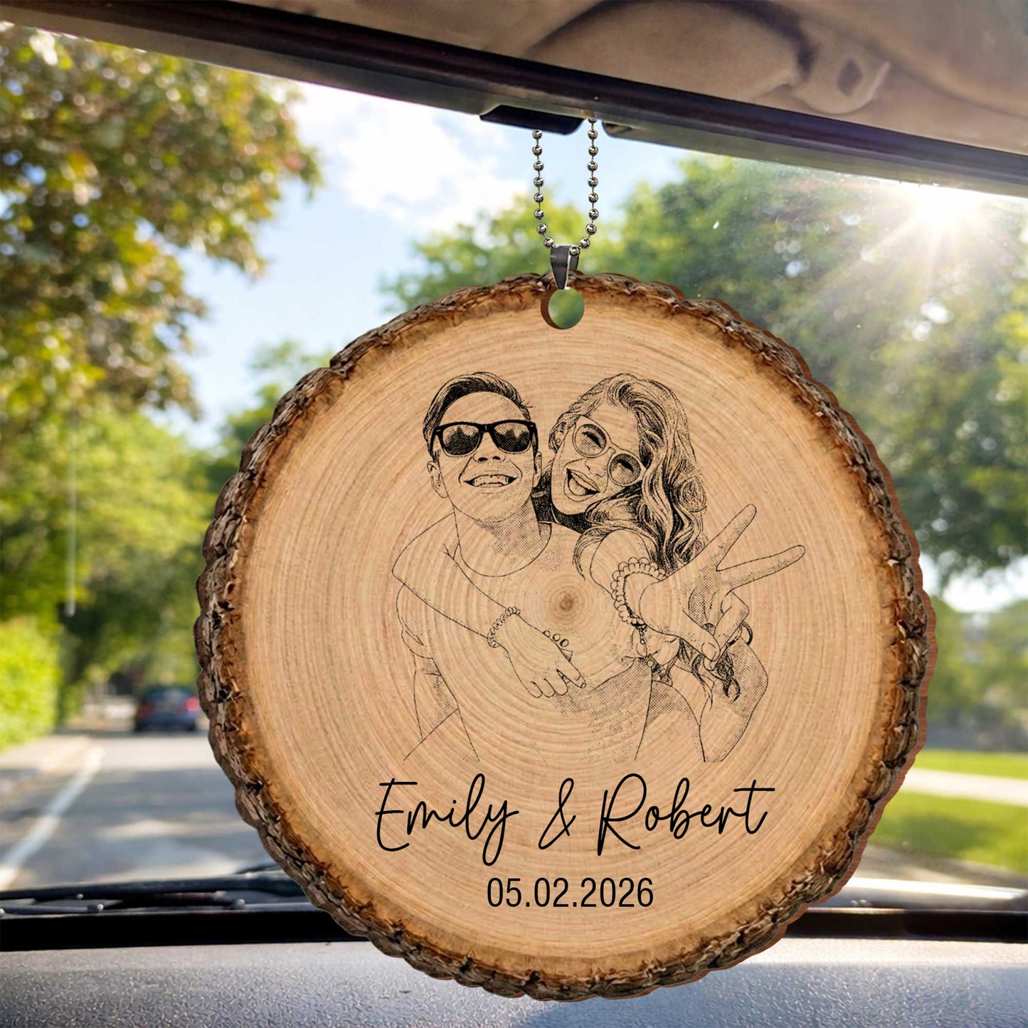 Capture Our Favorite Moments Together Photo Upload Custom Couple Wood Slice - Personalized Custom Wood Ornament, Car Hanging Ornament - CPL1606_WCA