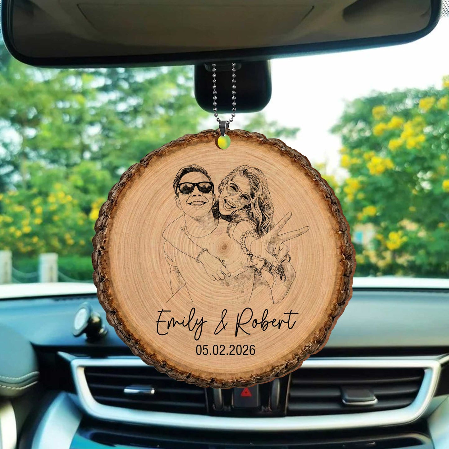 Capture Our Favorite Moments Together Photo Upload Custom Couple Wood Slice - Personalized Custom Wood Ornament, Car Hanging Ornament - CPL1606_WCA