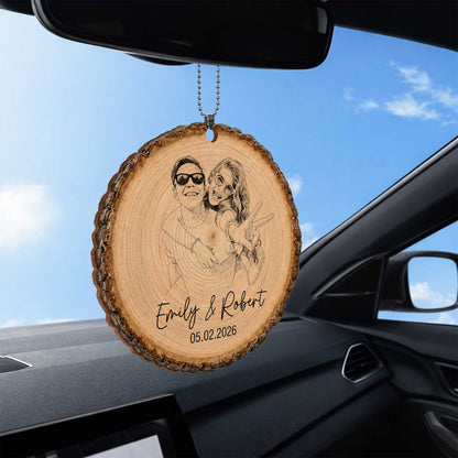 Capture Our Favorite Moments Together Photo Upload Custom Couple Wood Slice - Personalized Custom Wood Ornament, Car Hanging Ornament - CPL1606_WCA