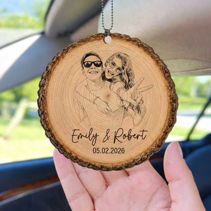 Capture Our Favorite Moments Together Photo Upload Custom Couple Wood Slice - Personalized Custom Wood Ornament, Car Hanging Ornament - CPL1606_WCA