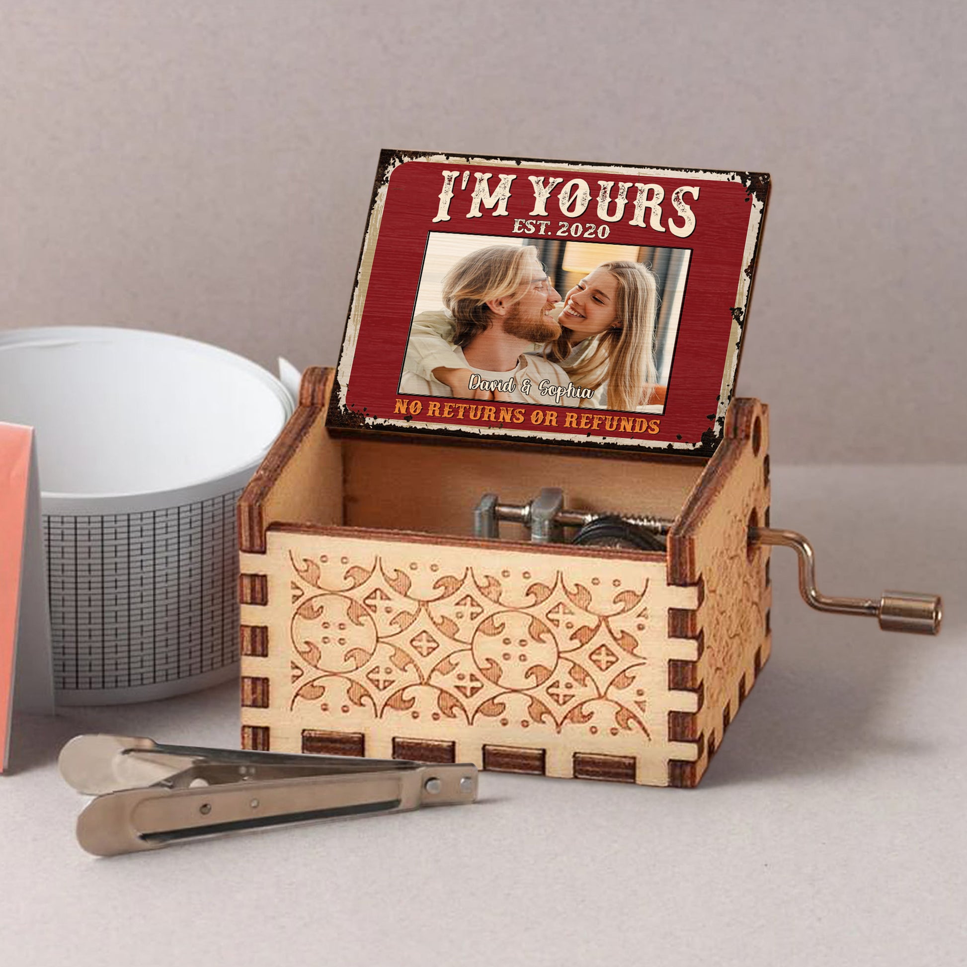 I'm Yours No Returns Or Refunds Distressed Wood Photo Frame