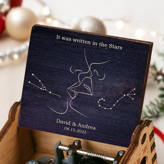 Written In The Stars With Lover's Silhouette And Star Constellations
