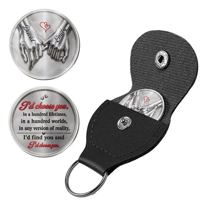 I'd Choose You Pinky Swear Holding Hands Couple Hearts - Personalized Custom Pocket Hug - CPL1701_HTOK