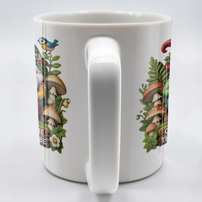 Grow Old With Me Gnome Mug Featuring Birds and Flowers