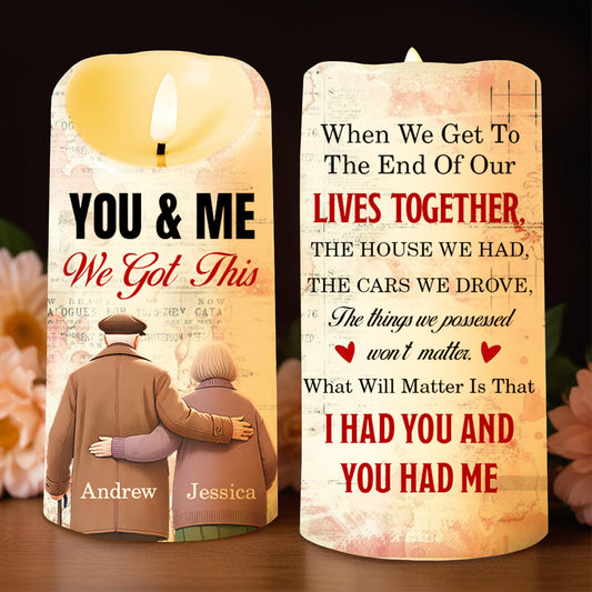 You & Me We Got This, Couple Embrace LED Candle