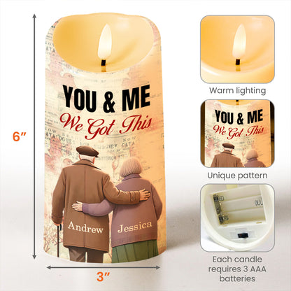 You & Me We Got This, Couple Embrace LED Candle