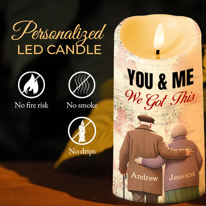 You & Me We Got This, Couple Embrace LED Candle