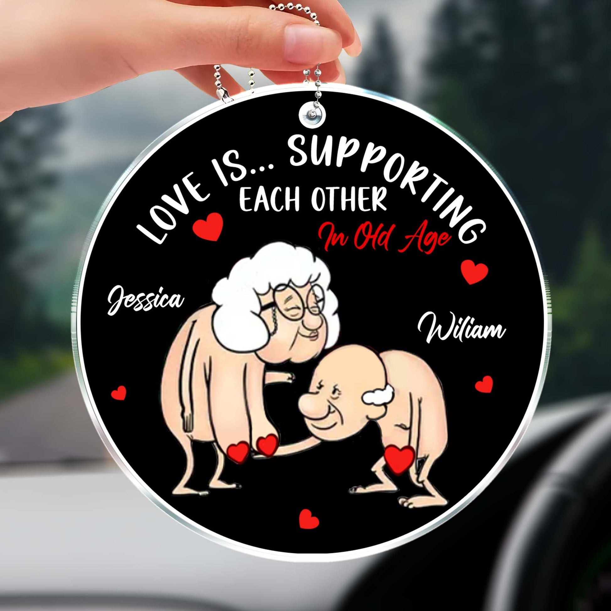 Love Is Supporting Each Other In Old Age With Hearts