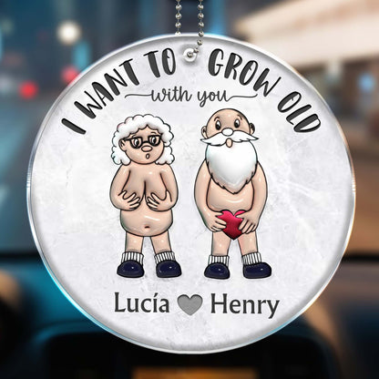 I Want To Grow Old With You Elderly Couple Design